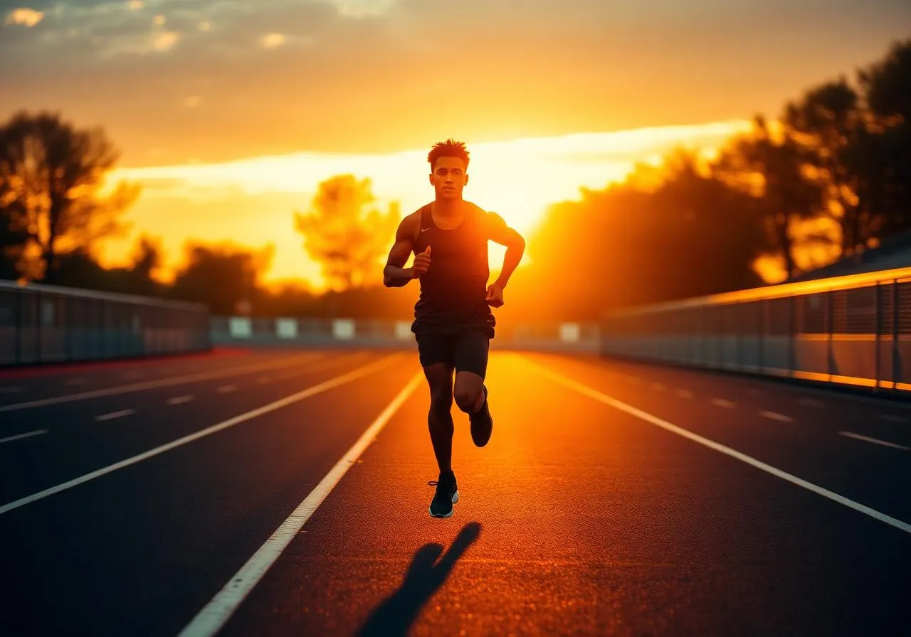 Runner on track