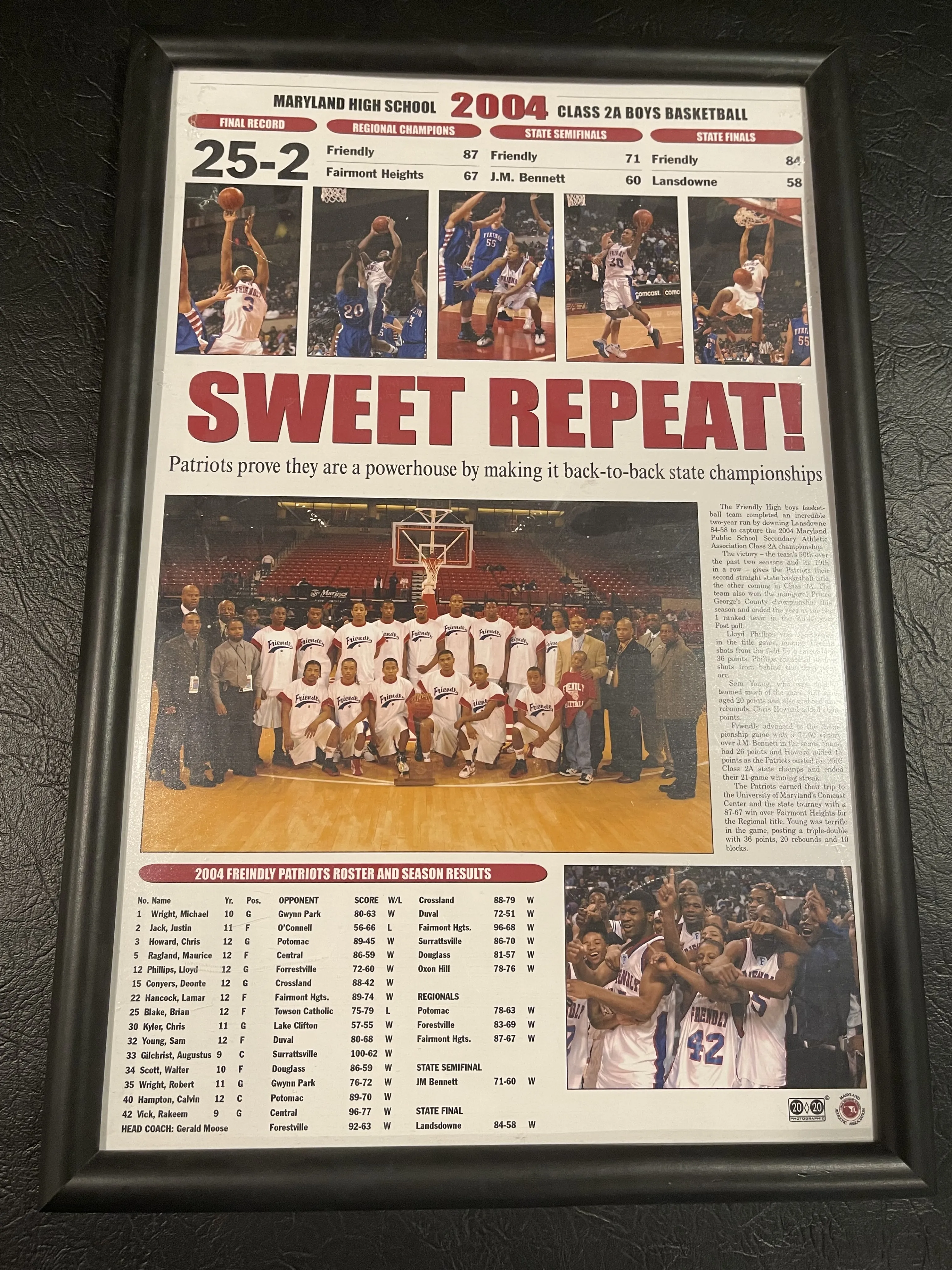 Sweet Repeat framed newspaper chronicle profile plaque