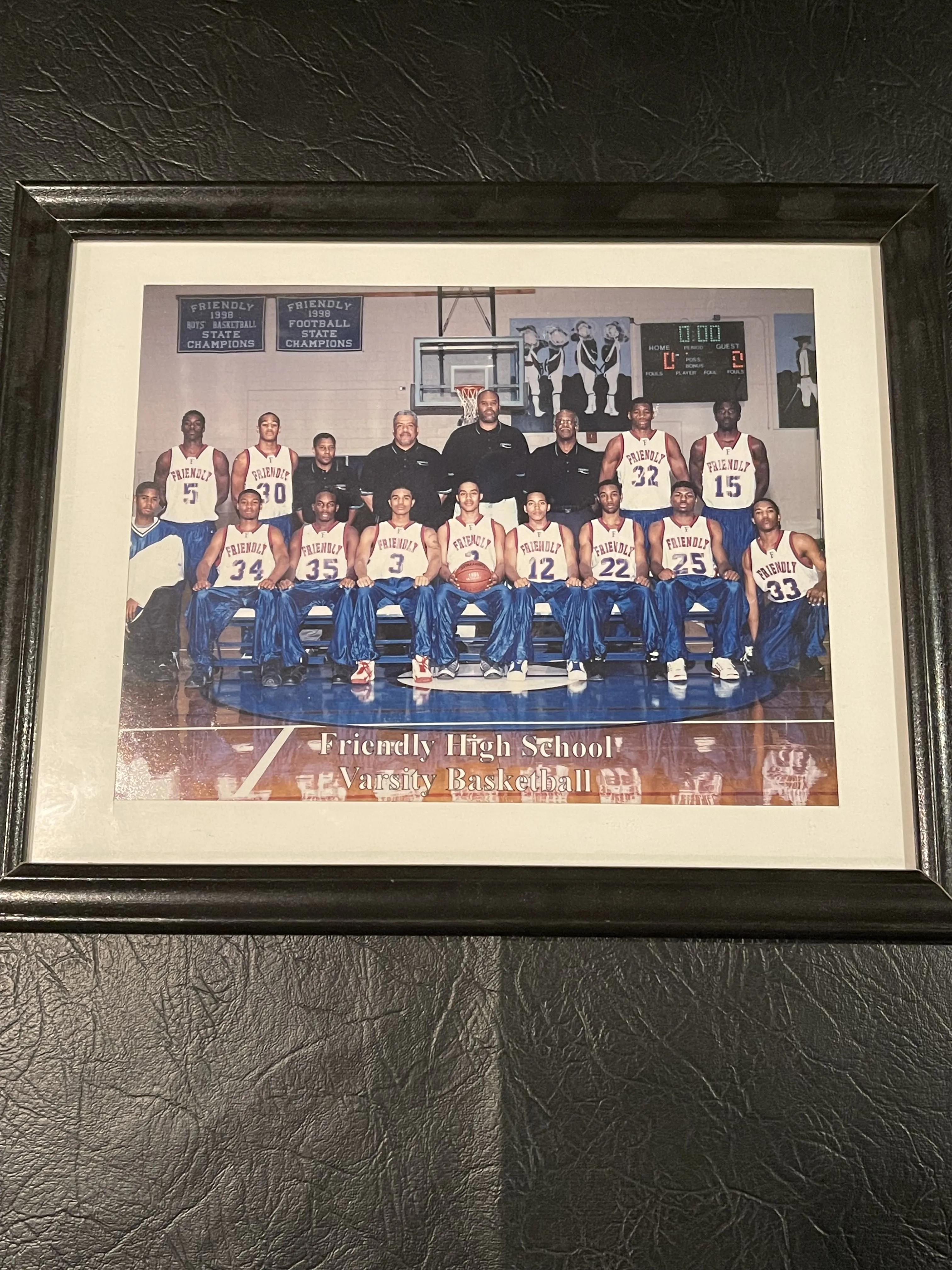 Friendly High School team framed photo line